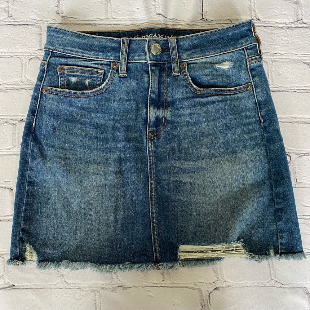 American Eagle Blue Jean Mini Skirt Size 2